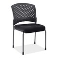 Officesource Aero Collection Armless Guest or Side Chair with Black Fabric Seat and Titanium Frame 3220TGFBK